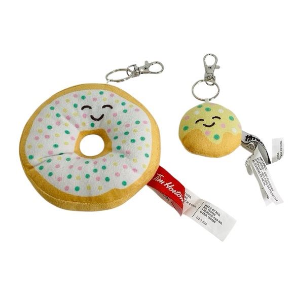 🐳 Tim Hortons Donut & Timbit Plush Keychain Set - Picture 1 of 7
